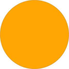 1" Dia. Round Removable Labels, Fluorescent Orange, Roll of 500