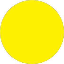 1" Dia. Round Removable Labels, Fluorescent Yellow, Roll of 500