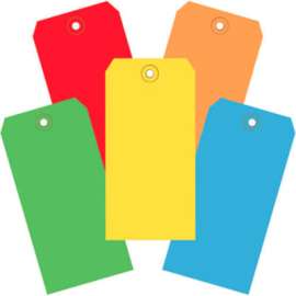 Global Industrial Shipping Tag #5, 4-3/4"L x 2-3/8"W, Assorted Colors, 1000/Pack