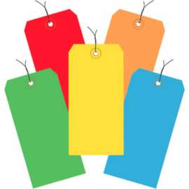Global Industrial Shipping Tag Pre Wired#6, 6-1/4"L x 3-1/8"W, Assorted Colors, 1000/Pk