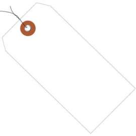 Global Industrial Plastic Shipping Tag Pre Wired#8 6-1/4"L x 3-1/8"W, White, 100/Pack