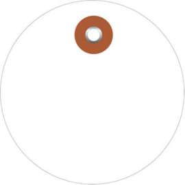 Global Industrial Plastic Circle Tag 2" Dia., White, 100/Pack