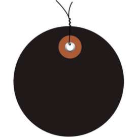 Global Industrial Plastic Circle Tag Pre Wired2" Dia., Black, 100/Pack