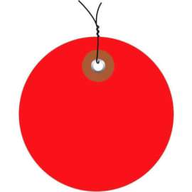 Global Industrial Plastic Circle Tag Pre Wired2" Dia., Red, 100/Pack