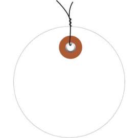 Global Industrial Plastic Circle Tag Pre Wired3" Dia., White, 100/Pack