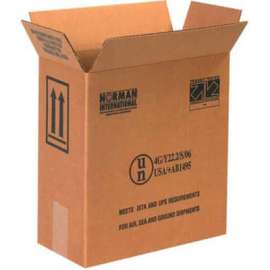 Global Industrial Haz Mat Boxes Two 1 Gal. Plastic Jugs, 12"L x 6"W x 12-3/4"H, Kraft, 20/Pk