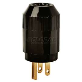 Bryant 5965B TECHSPEC Straight Blade Plug, 15A, 125V, Black