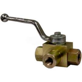 Buyers 3 Port High Pressure Ball Valve, HBV3W038, 5800 Max Pressure, 3/8" NPTF