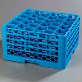 Carlisle RW30-314 - OptiClean; NeWave; 30-Compartment Glass Rack, 4 Extenders, Blue