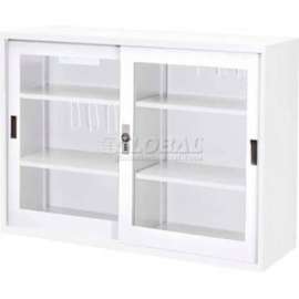 Shuter Clear View Cabinet DU-118G - Glass Door w/Digital Lock, 46-1/2"W x 15-3/4"D x 34-5/8"H, White