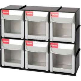 Shuter Flip Out Bin, 6 Compartments, 12"W x 4"D x 10"H