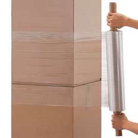 Stretch Wrap W/Extended Core Handle, Cast, 80 Gauge, 20"Wx1000'L, Clear