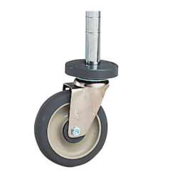 Metro Round-Post Caster - 5" Polyurethane Swivel with Bumper