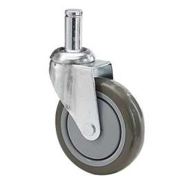 Metro Round-Post Caster - 5" Polyurethane Swivel with Brake and Bumper
