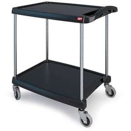 Metro Utility Cart w/2 Shelves, 300 lb. Capacity, 34-3/8"L x 23-7/16"W x 35-1/2"H, Black