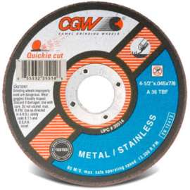 CGW Abrasives 35517 Cut-Off Wheel 6" x 7/8" 36 Grit Type 1 Zirconia Aluminium Oxide