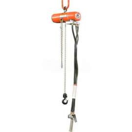 CM ShopAir Chain Hoist, 500 Lbs., 10 Ft. Lift, 21 FPM Lift, 55 FPM Lower