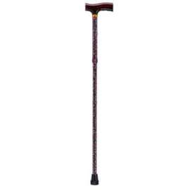 Lightweight Adjustable Folding Cane with T Handle, Black Floral