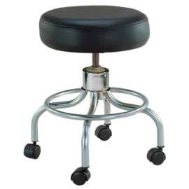 Drive Medical 13034 Deluxe Wheeled Round Stool, 14" Seat, 17.5"-24" Adjustable Height