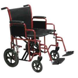 Drive Medical BTR22-R Bariatric Heavy Duty Transport Wheelchair, 22" Seat Width, Red Frame