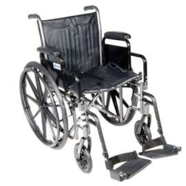 Silver Sport 2 Wheelchair, Non Removable Fixed Arms, Elevating Leg Rests, 18" Seat