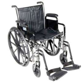 Silver Sport 2 Wheelchair, Detachable Desk Arms, Elevating Leg Rests, 20" Seat