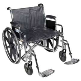 22" Sentra EC Heavy Duty Wheelchair, Detachable Desk Arm, Dual Cross Brace, Elevating Legrests