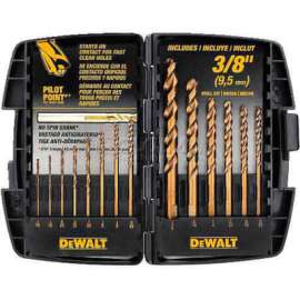 DeWALT DWA1240 Cobalt Pilot Point 14 Piece Drill Bit Set to 3/8"