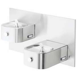 Elkay 2 Station Drinking Fountain w/ VR Bubbler & Cane Apron, ADA, Stainless Steel