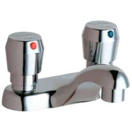 Elkay LK656 Metered Lavatory Faucet, Single Hole Deck Mount, Push Button-Handles, Chrome