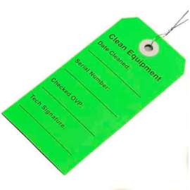 Clean Equipment Tags, 2-5/16"L x 4-3/4"W, Green, 500/Pack