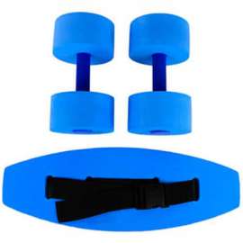 CanDo Standard Aquatic Exercise Kit (Jogger Belt, Hand Bars), Small, Blue