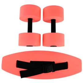 CanDo Standard Aquatic Exercise Kit (Jogger Belt, Hand Bars), Small, Red