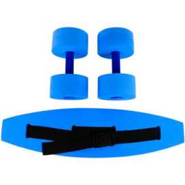 CanDo Standard Aquatic Exercise Kit (Jogger Belt, Hand Bars), Medium, Blue