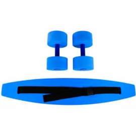 CanDo Standard Aquatic Exercise Kit (Jogger Belt, Hand Bars), Large, Blue