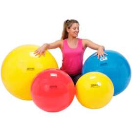 PhysioGymnic Molded Vinyl Inflatable Exercise Ball, 75 cm (30"), Red