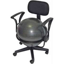 CanDo Metal Mobile Ball Chair with Arms, 18" Dia. Ball