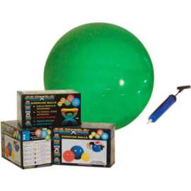 CanDo Inflatable Exercise Ball Set, Red, 75 cm (30") Ball and Pump in Retail Box