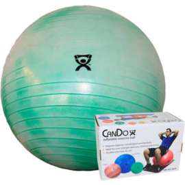 CanDo Deluxe ABS Inflatable Exercise Ball, Extra Thick, Green, 65 cm (26")