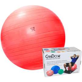 CanDo Deluxe ABS Inflatable Exercise Ball, Extra Thick, Red, 75 cm (30")