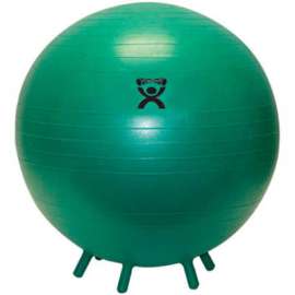 CanDo Inflatable Exercise Ball with Feet, Green, 26" (65 cm)