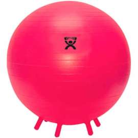 CanDo Inflatable Exercise Ball with Feet, Red, 30" (75 cm)