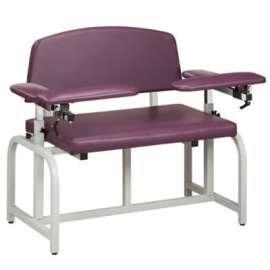 Clinton 66000B Lab X Series Bariatric Blood Drawing Chair with Padded Arms