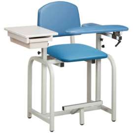 Clinton 66022 Lab X Series Extra-Tall Blood Drawing Chair with Padded Flip Arm and Drawer