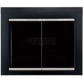 Pleasant Hearth Alsip Fireplace Glass Door Black With Sunlight Nickel AP-1131 37-1/2"L x 33"H