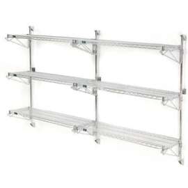 Nexel Poly-Green Wall Mount Wire Shelving - 42"W x 14"D x 54"H 3-Shelf Add-On
