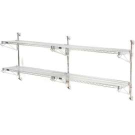 Nexel Poly-Green Wall Mount Wire Shelving - 36"W x 14"D x 34"H 2-Shelf Add-On