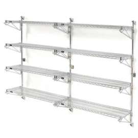 Nexel Poly-Green Wall Mount Wire Shelving - 24"W x 24"D x 63"H 4-Shelf Add-On