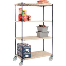Nexelite Plastic Mat Shelf Truck w/Poly Swivel Casters, 48"L x 21"W x 80"H, White