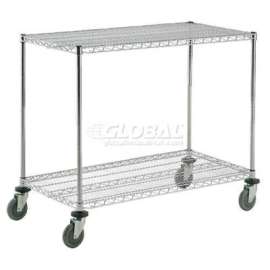 Nexel Chrome ESD Adjustable Shelf Truck w/2 Shelves, 60"L x 18"W x 40"H